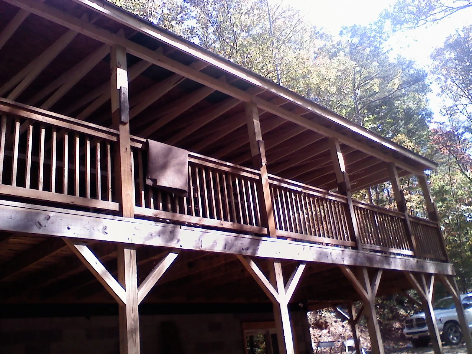 Timber framing under a new elevated porch and deck — Roof Leak Repair in Indian Lake Estates by Roofing Brothers